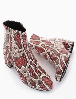 stivaletto tacco 5 cm rosso