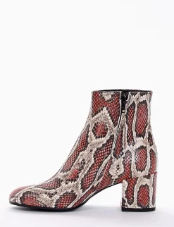 stivaletto tacco 5 cm rosso