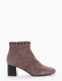 stivaletto tacco 5 cm tortora