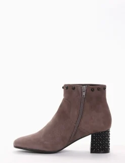 stivaletto tacco 5 cm tortora