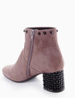 stivaletto tacco 5 cm tortora