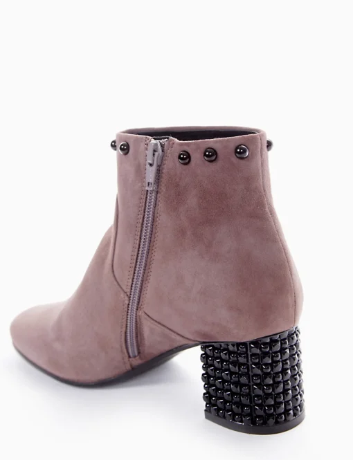 stivaletto tacco 5 cm tortora