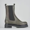 Stivaletto tacco 2 cm verde pelle