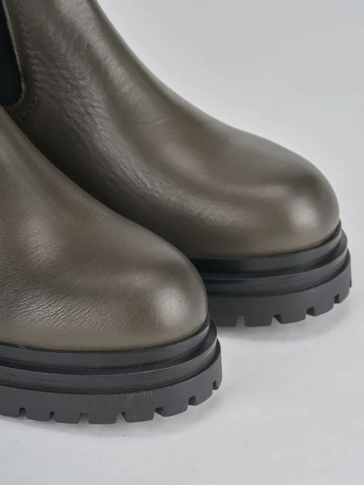 Stivaletto tacco 2 cm verde pelle