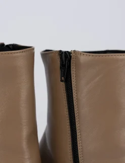 Stivaletto tacco 10cm beige pelle