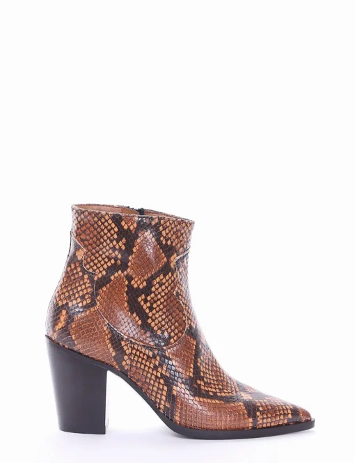 Stivaletto tacco 8cm cuoio