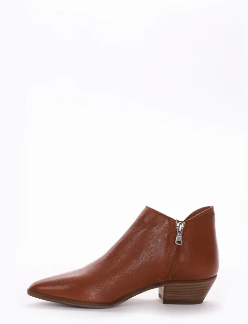 Stivaletto tacco 3cm cuoio