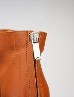 Stivaletto tacco 7cm cuoio