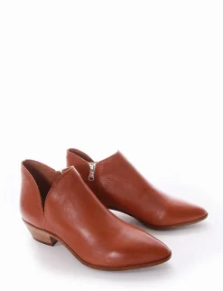 Stivaletto tacco 3cm cuoio