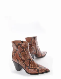 Stivaletto tacco 8cm cuoio