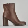 Stivaletto tacco 8cm marrone pelle