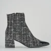 Stivaletto tacco 5cm nero tessuto