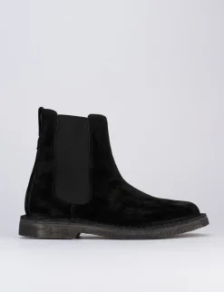 Stivaletto tacco 1cm nero camoscio
