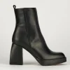 Stivaletto tacco 8cm nero pelle