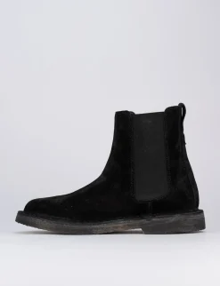 Stivaletto tacco 1cm nero camoscio