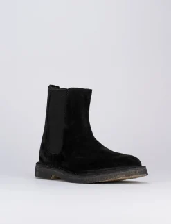 Stivaletto tacco 1cm nero camoscio