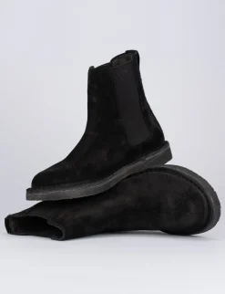 Stivaletto tacco 1cm nero camoscio