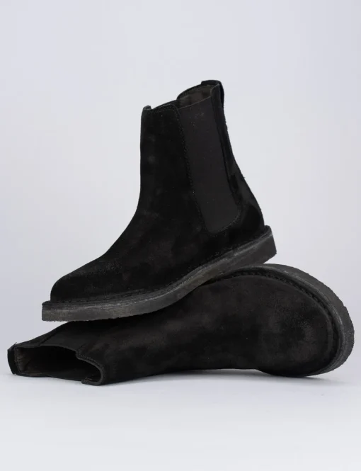 Stivaletto tacco 1cm nero camoscio