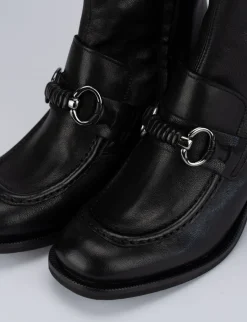 Stivaletto tacco 7cm nero pelle