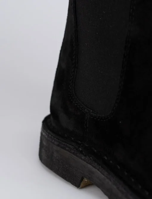 Stivaletto tacco 1cm nero camoscio