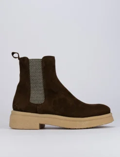 Stivaletto tacco 2cm testa camoscio