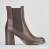 Stivaletto tacco 8cm testa pelle