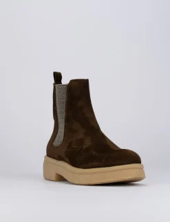 Stivaletto tacco 2cm testa camoscio