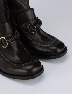 Stivaletto tacco 7cm testa pelle