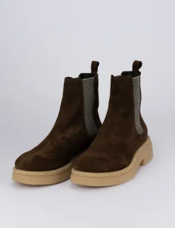 Stivaletto tacco 2cm testa camoscio