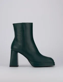 Stivaletto tacco 10cm verde pelle