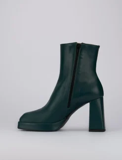 Stivaletto tacco 10cm verde pelle
