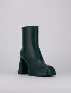 Stivaletto tacco 10cm verde pelle