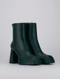 Stivaletto tacco 10cm verde pelle