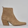 Stivaletto texano tacco 7 cm marrone camoscio