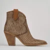Stivaletto texano tacco 7 cm marrone pelle