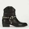 Stivaletto texano tacco 3 cm nero pelle