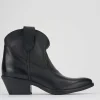 Stivaletto texano tacco 5 cm nero pelle