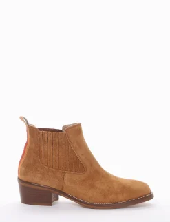 stivaletto texano tacco 3 cm cuoio