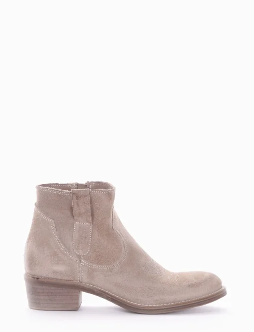 stivaletto texano tacco 3 cm tortora