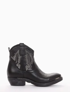 stivaletto texano tacco 3 cm nero