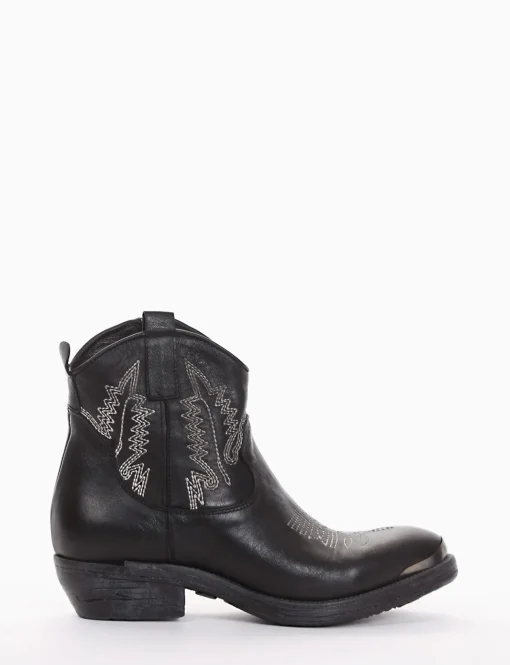 stivaletto texano tacco 3 cm nero