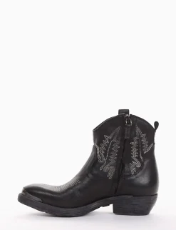stivaletto texano tacco 3 cm nero