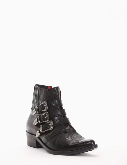 stivaletto texano tacco 3 cm nero