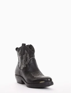 stivaletto texano tacco 3 cm nero