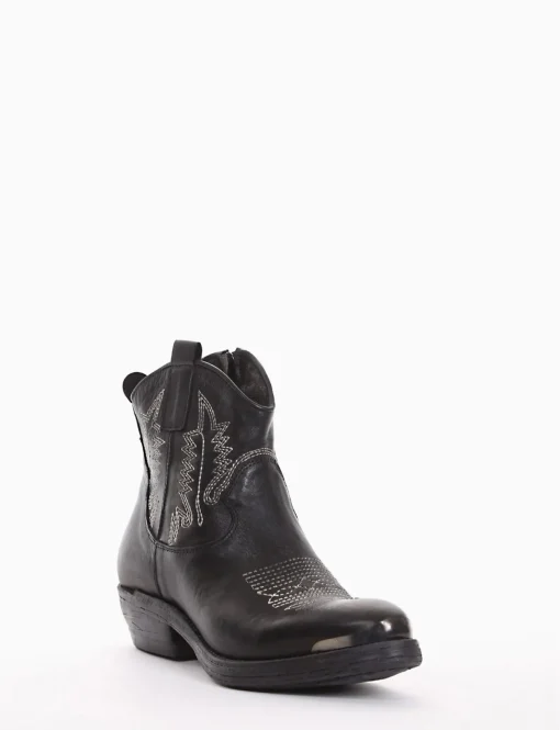 stivaletto texano tacco 3 cm nero