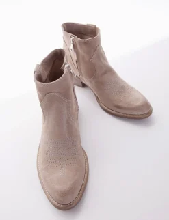 stivaletto texano tacco 3 cm tortora
