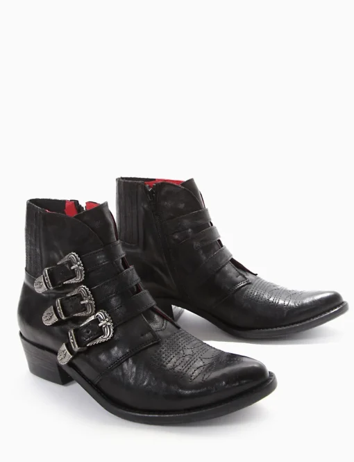 stivaletto texano tacco 3 cm nero