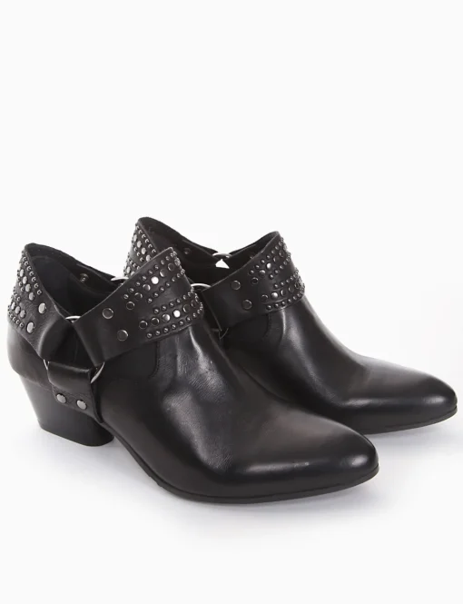 stivaletto texano tacco 3 cm nero