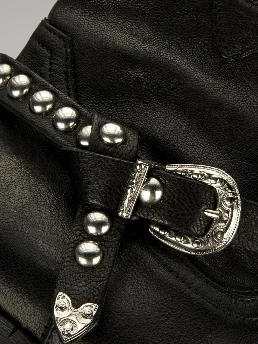 Stivaletto texano tacco 3 cm nero pelle