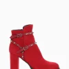 stivaletto tronchetto tacco 9 cm rosso